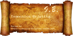Ivancsics Brigitta névjegykártya